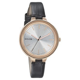 Sonata Women's Watch Analog Silver Dial With Black Leather Strap, 8159WL01